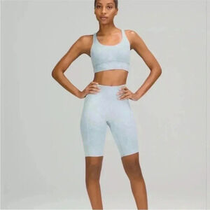 Lululemon City Grit White Blue Fog Print High Rise Nulux Fast Free Short 12